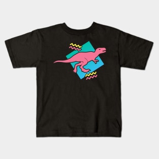 Retro 90s Aesthetic Vaporwave Dinosaur Kids T-Shirt